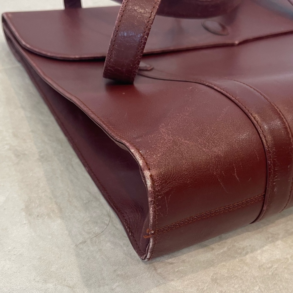 Vintage Cartier Leather Document Briefcase Bag In Cartier Burgundy From 1990’s - Picture 4 of 13